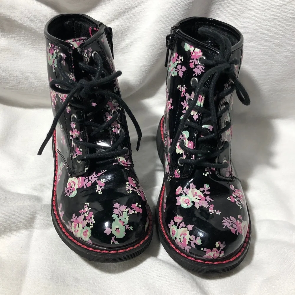 Flower Power Combat Boots Children Palace